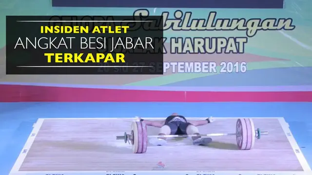 Video insiden atlet angkat besi Jawa Barat (Jabar), Adittia, yang terkapar di PON (Pekan Olahraga Nasional) 2016.