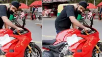 Youtuber India Goreng Telur di Ducati Panigale V4 S. (source: tangkapan layar kanal YouTube JS Films)