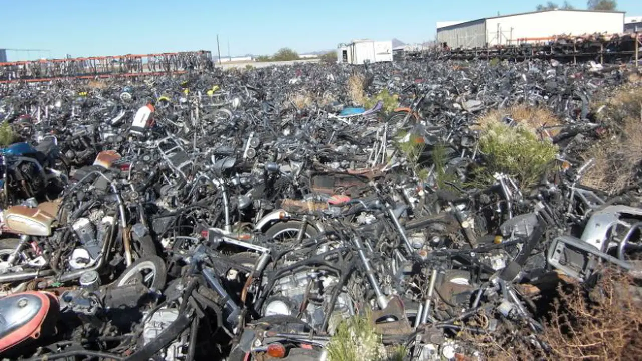 Motorcycle Salvage Yard, Arizona, AS