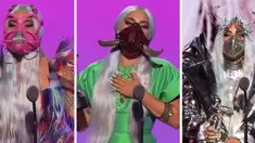 Foto kombinasi yang dirilis pada 30 Agustus 2020 memperlihatkan Lady Gaga mengenakan masker pada ajang MTV Video Music Award (MVA) 2020 yang dilaksanakan secara virtual. Lady Gaga menjadi sorotan karena masker wajah yang dikenakannya. (MTV via AP)