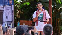 Menteri Pariwisata dan Ekonomi Kreatif (Menparekraf) Sandiaga Uno dalam acara "Kumpul Kreatif Tiba-tiba Toba" di Seis Cafe & Public Space, Medan, Selasa, 1 November 2022