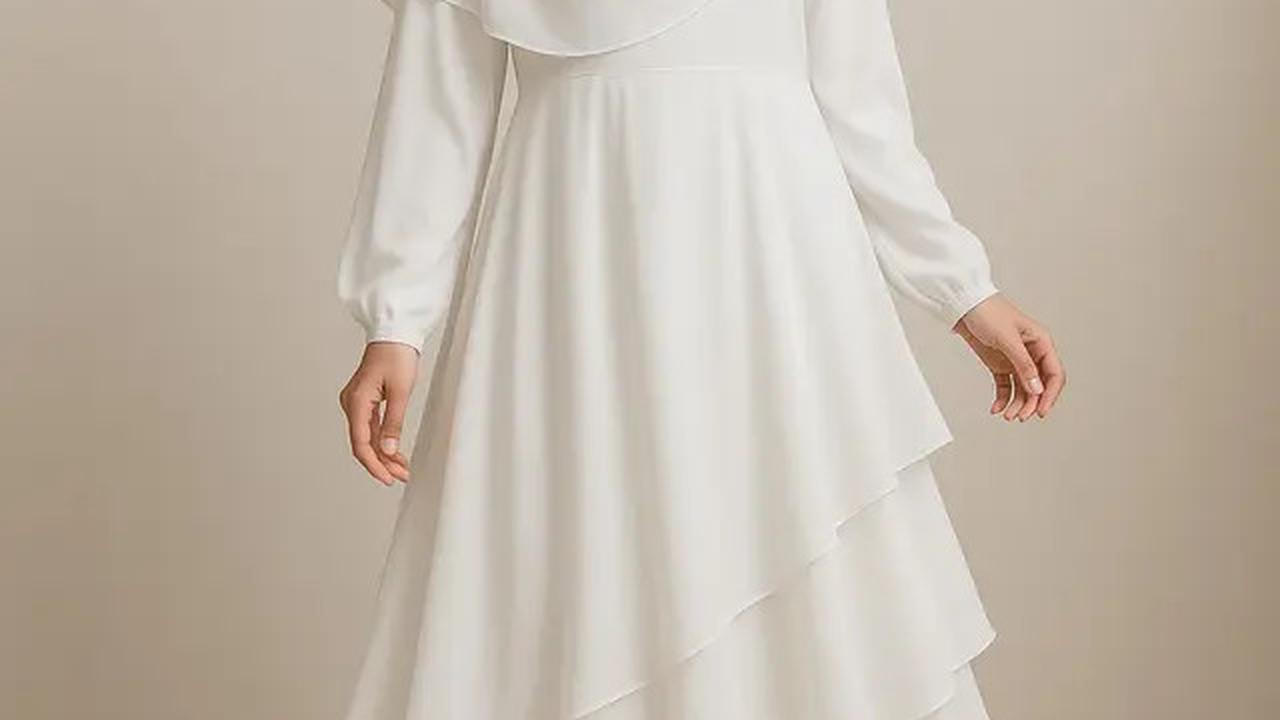 10 Inspirasi Gamis Syar'i Putih Mewah 2025, Ini Model yang Kekinian dan Stylish
