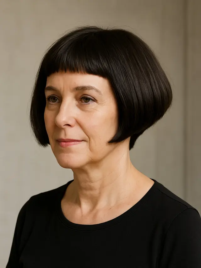 Model Rambut Bob Nungging Pendek untuk Ibu-ibu 50 Tahun di 2025/Ilustrasi gambar oleh AI