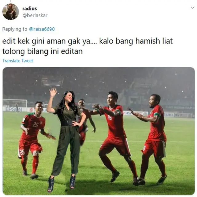 Foto editan kocak Raisa buatan warganet