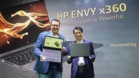 President Director HP Indonesia David Tan (kiri) dan Consumer Sales Director AMD Asia Pasifik dan Jepang Peter Chambers (Liputan6.com/ Agustin Setyo W).