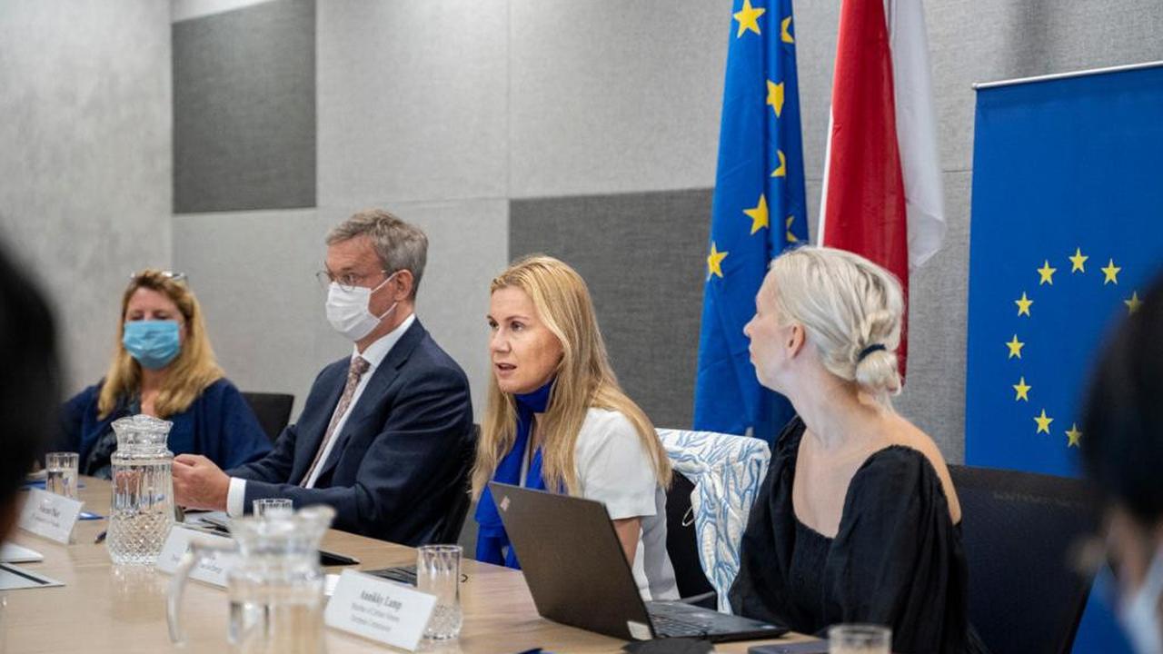 Komisioner Energi (setingkat menteri) di Komisi Eropa, Kadri Simson, Selasa (9/6/2022) di kantor Kedubes Uni Eropa, Jakarta.