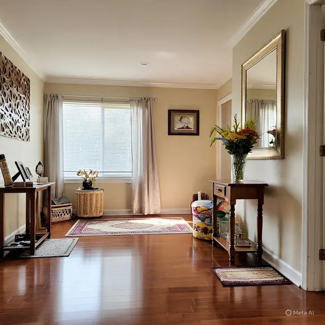 Ilustrasi mushala lantai kayu (Created by Meta AI)