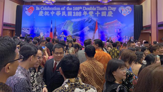Resepsi Perayaan Hari Jadi Taiwan ke-108 di Hotel Borobudur.(Liputan6.com/Benedikta Miranti)