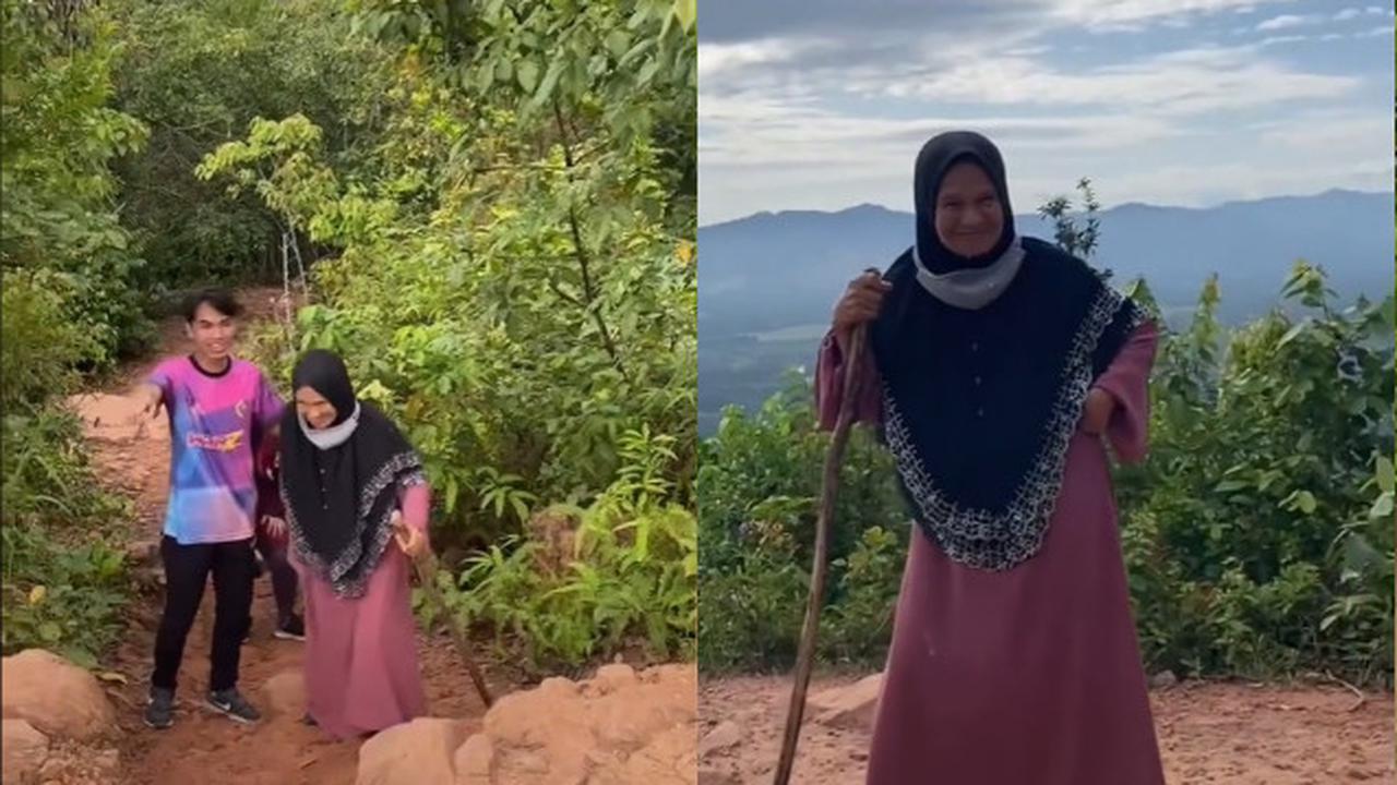 Hanya Pakai Sandal dan Gamis, Nenek 74 Tahun Ini Berhasil Mendaki ke Puncak Gunung