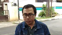 Perwakilan Aliansi Dosen UNJ Rakhmat Hidayat menyambangi Bareskrim Polri, Jakarta. (Liputan6.com/Ady Anugrahadi)