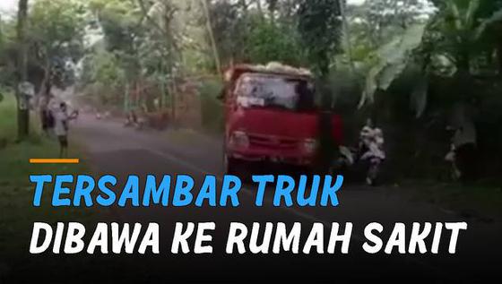 VIDEO: Tersambar Bokong Truk, Perekam Video Truk Oleng Dibawa Rumah Sakit