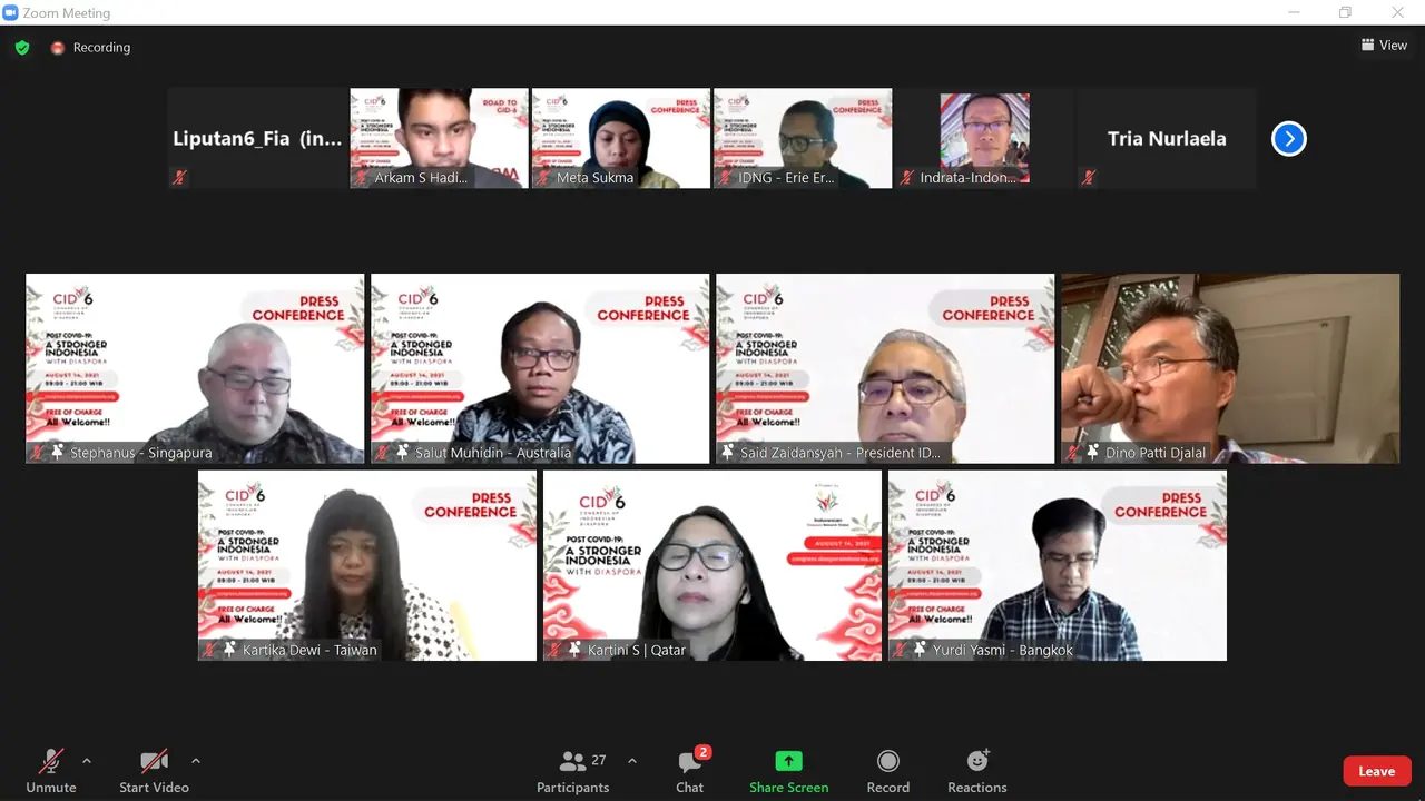 Konferensi Press Congress of Indonesian Diaspora-6 (31/7/2021)