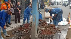 Jalan Assirot Ambles Lagi, Lubang 2,5 Meter Menganga