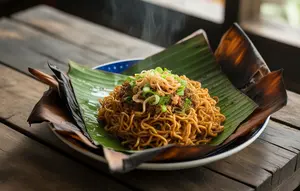 Resep Mie Goreng Bakar Daun Pisang yang Wangi Smoky