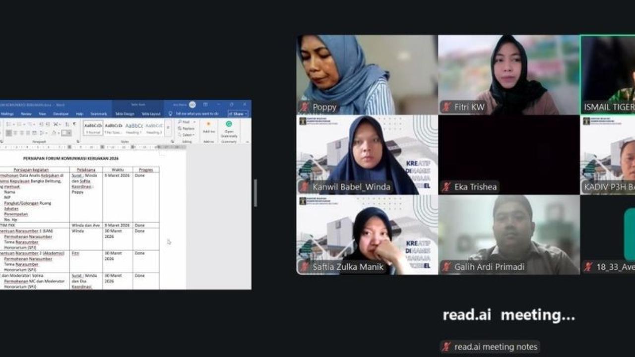 Kemenkum Babel Siapkan FKK, Perkuat Koordinasi Lintas Sektor untuk Kebijakan Adaptif