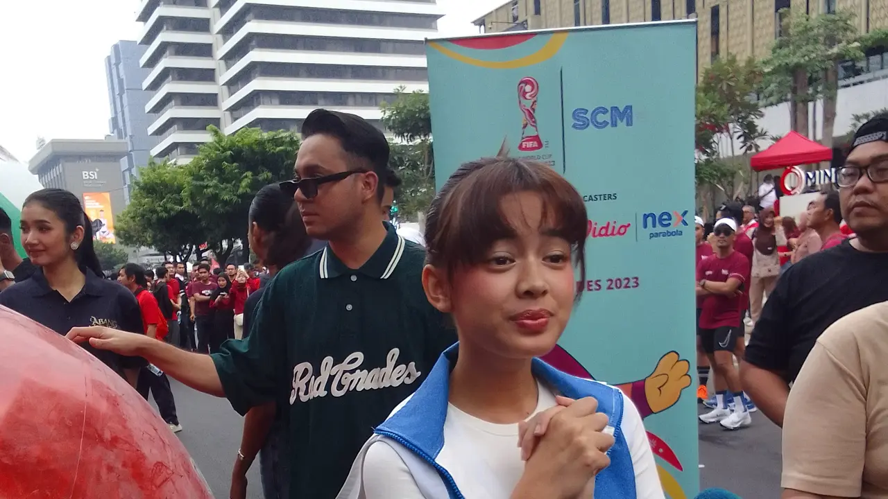 Aqeela Calista pada acara Trophy Experience World Cup U-17 di Sarinah