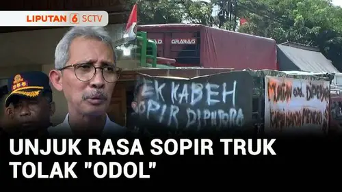 VIDEO: Demo di Semarang, Massa Sopir Truk Tolak Aturan Larangan Muatan Berlebih