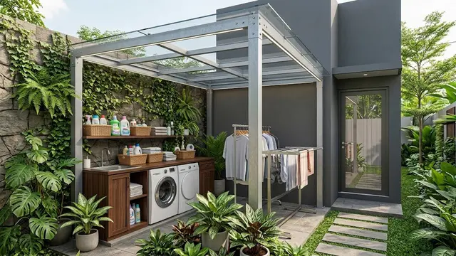 Inspirasi Pergola untuk Area Cuci dan Jemur
