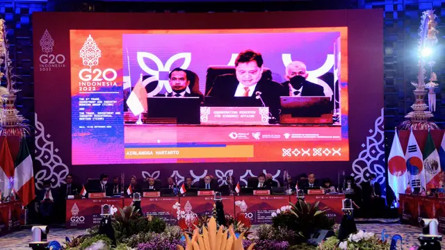 Menteri Koordinator Bidang Perekonomian Airlangga Hartarto dalam Trade, Investment, and Industry Ministerial Meeting di Nusa Dua Bali, Kamis (22/9/2022).