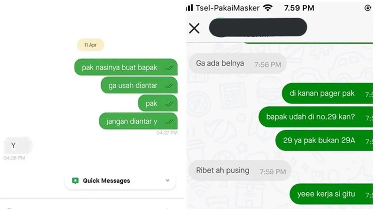 6 Chat Balasan Ojol Ini Singkat dan Tidak Jelas, Bikin Tepuk Jidat
