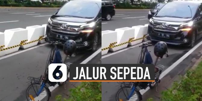 VIDEO: Viral Mobil Masuk Jalur Sepeda Permanen
