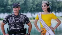 Puteri Indonesia DKI 4 2022, Nurkhotimah bersama Letkol Marinir Edy Effendi di Kepulauan Seribu