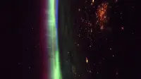 Cahaya aurora Bumi yang diambil dari ISS. (Foto: Mirror.co.uk)