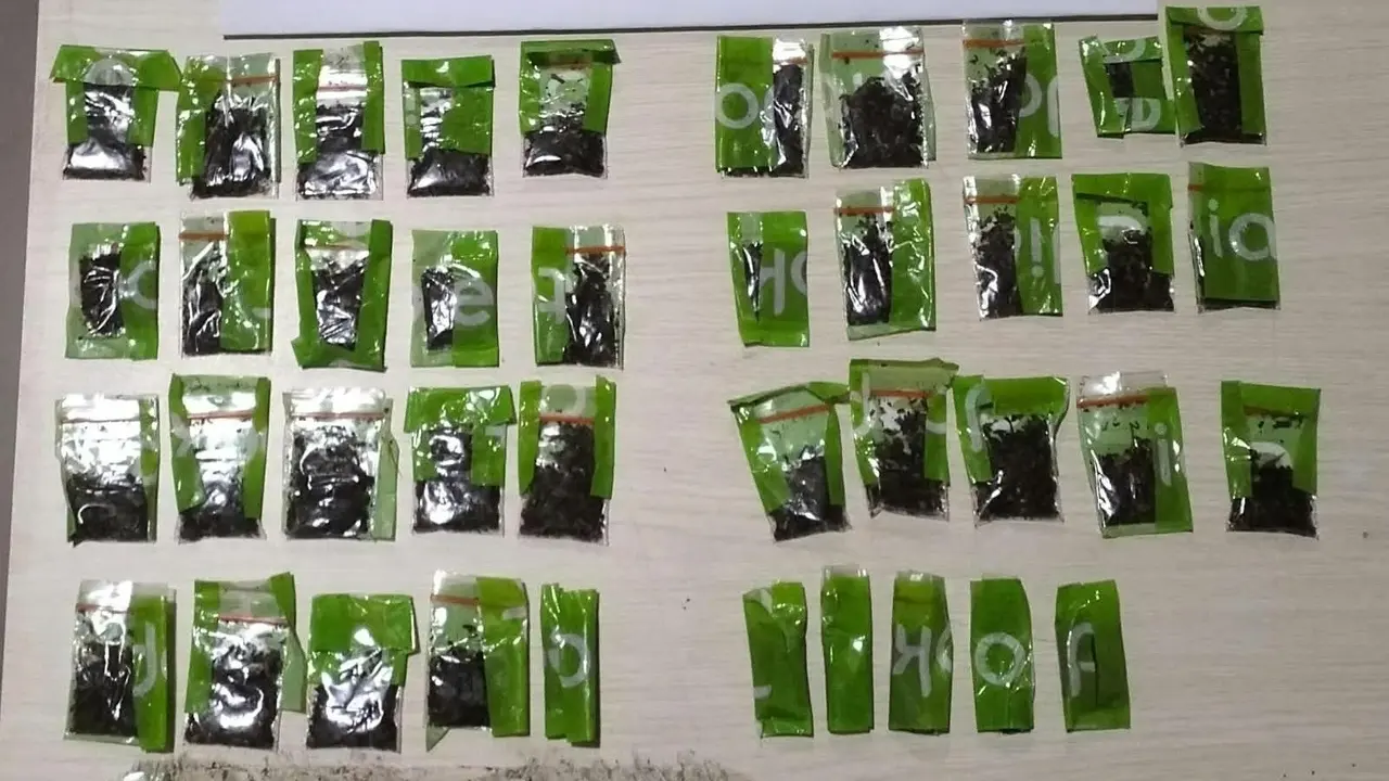 43 paket diduga tembakau sintetis dibawa dua remaja yang masih berstatus pelajar SMP.