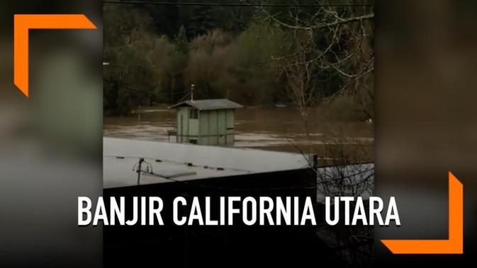 VIDEO: Hujan Deras, California Utara Terendam Banjir
