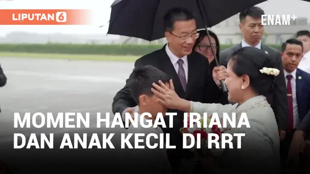 VIDEO: Iriana Jokowi Tuai Pujian Usap Wajah Anak yang Kehujanan