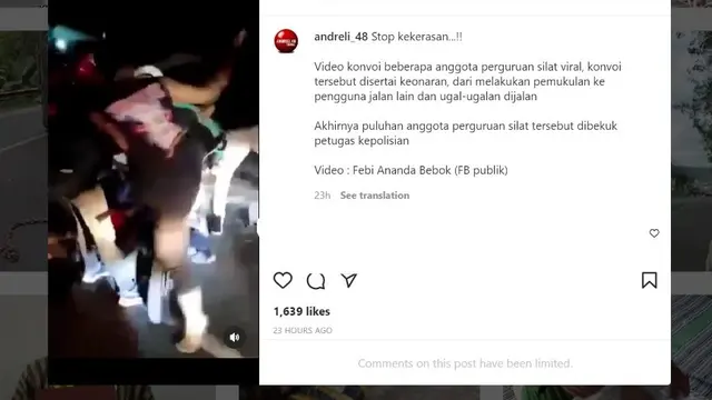 Viral Video Bentrok Warga vs Perguruan Silat PSHT Malang.