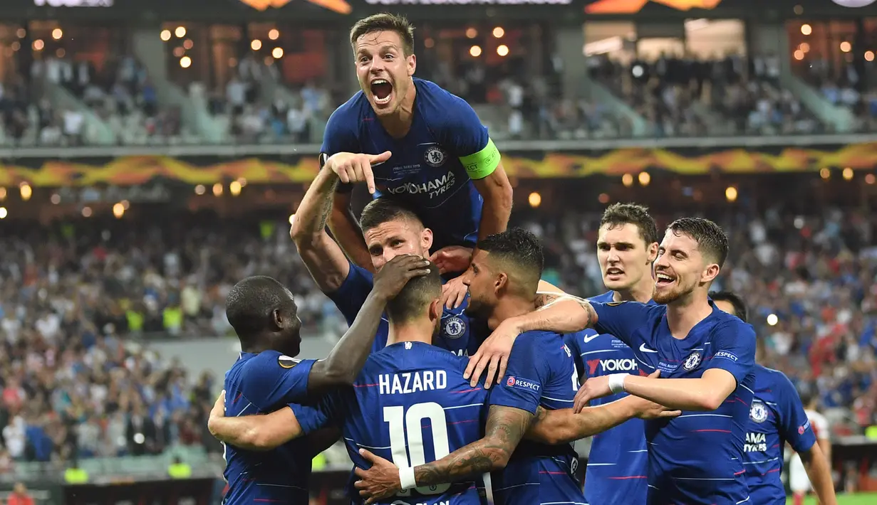 4. Chelsea (kebobolan 0,9 gol per laga) - Musim 2019/2020 Chelsea memang tidak tampil impresif di Premier League. Namun dalam statistik di semua kompetisi, Chelsea menjadi salah satu klub yang jarang kebobolan pada abad ke-21. (AFP/Ozan Kose)