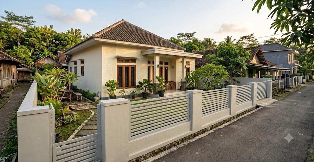 Warna Cat Pagar yang Cocok untuk Rumah Minimalis Kampung (AI Generated)