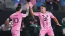 Sempat tertinggal 1-2, Inter Miami mengakhiri laga dengan skor 2-2 melalui gol Luis Suarez pada menit ke-82. (AP Photo/Lynne Sladky)