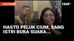 Peluk dan cium Hasto Kristiyanto kepada istri tercinta, Maria Stefani Ekowati terekam lensa reporter Liputan6.com di ruang sidang utama Pengadilan Negeri Tipikor Jakarta.
