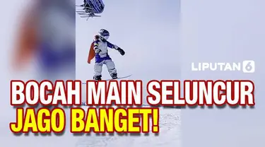 Dua anak-anak memiliki kemampuan hebat dalam bermain ski. Mereka jago meluncur di jalur ski tingkat mahir.