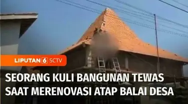 Seorang pekerja tewas di atap balai desa di Pasuruan, Jawa Timur. Evakuasi korban melibatkan petugas pemadam kebakaran dan BPBD setempat.