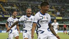 Joaquin Correa. Striker berusia 27 tahun yang baru saja didatangkan Inter Milan dari Lazio dengan status pinjaman ini telah mencetak 2 gol. Kedua gol dicetak saat debutnya pada pekan kedua melawan tuan rumah Hellas Verona yang berakhir 3-1 untuk Nerazzurri. (Foto: LaPresse via AP/Paola Garbuio)