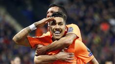 Penyerang Liverpool, Roberto Firmino mencetak dua gol saat timnya melawan Maribor pada laga grup E Liga Champions di Ljudski vrt stadium, Maribor, Slovenia, (17/10/2017). Liverpool menang 7-0. (AP/Darko Bandic)