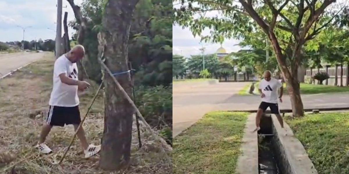 Kocak, Kapolres Serang Kasih Contoh Jungkir Balik di Jalanan