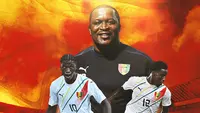 Timnas Guinea - Kaba Diawara, Ilaix Moriba, Ibrahim Diakite (Bola.com/Adreanus Titus)