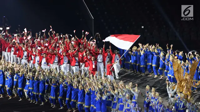 Aksi Kontingen Berbagai Negara di Pembukaan Asian Games 2018