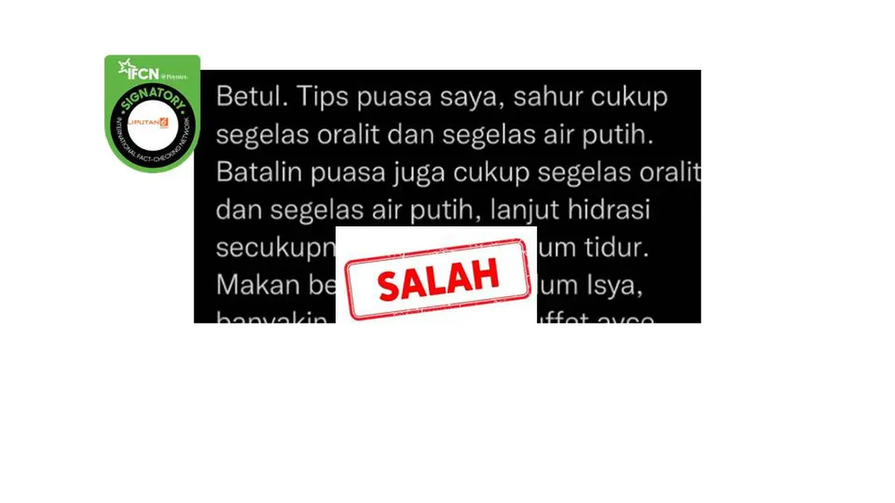 Cek fakta oralit cegah dehidrasi saat puasa