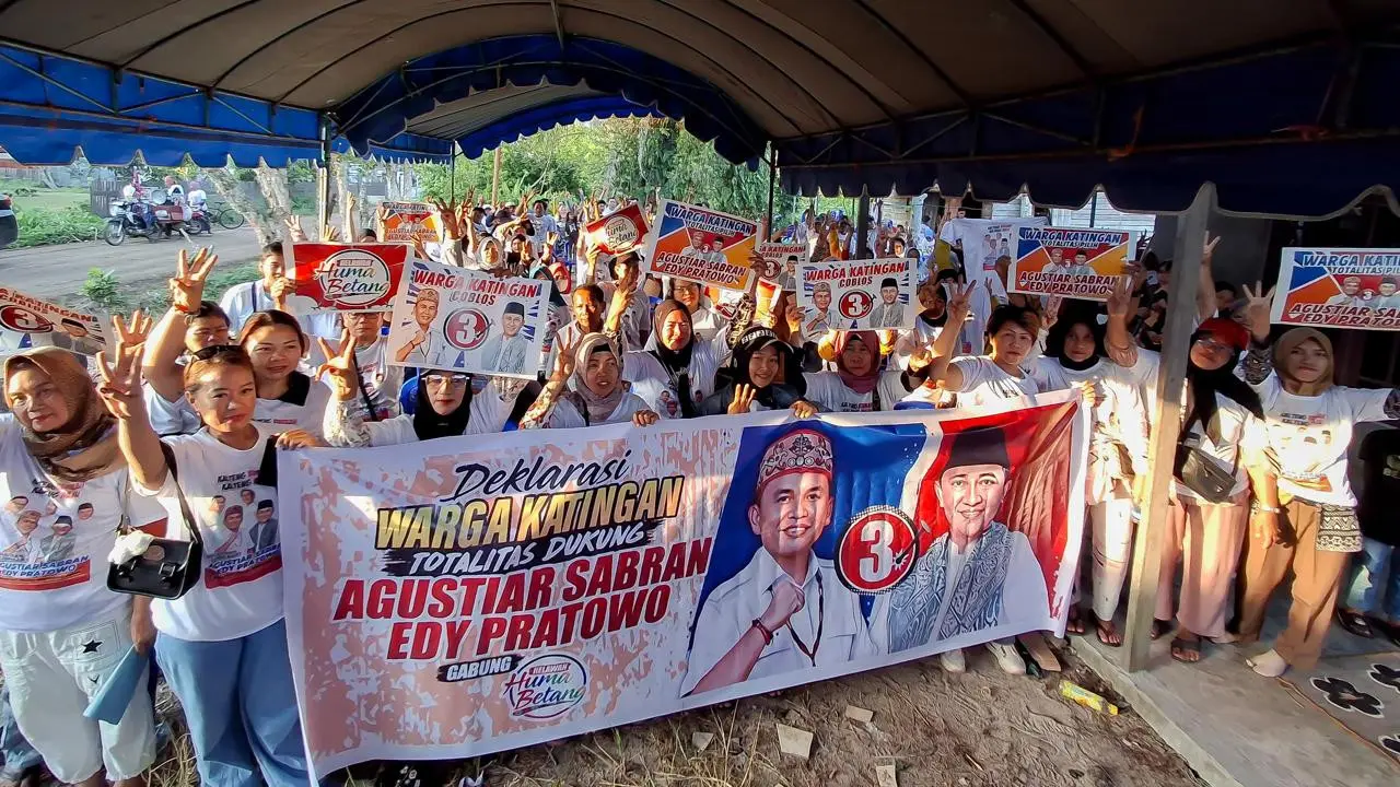 Masyarakat Kabupaten Katingan mendeklarasikan dukungan kepada Pasangan Calon Gubernur (Cagub) dan Calon Wakil Gubernur (Cawagub) nomor urut 3 Agustiar Sabran-Edy Pratowo (Istimewa)