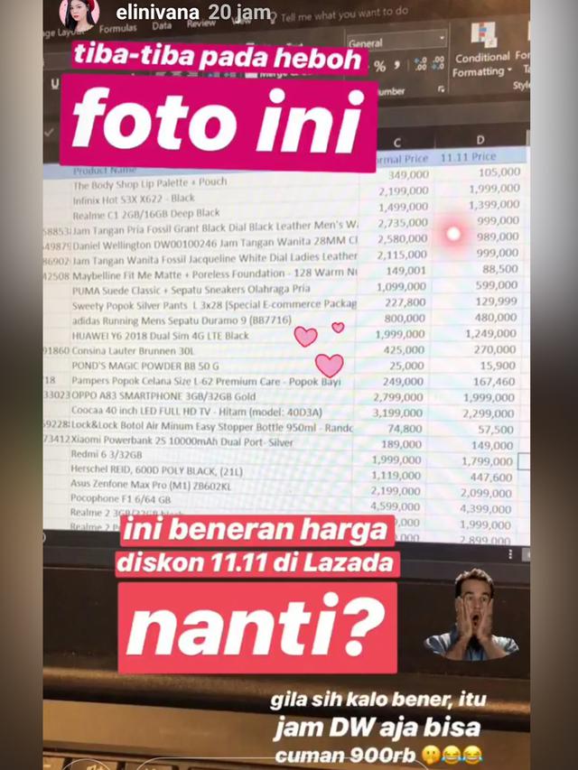 Mendekati 11.11 Beredar Screen Shoot Harga Barang yang Dijual di Lazada