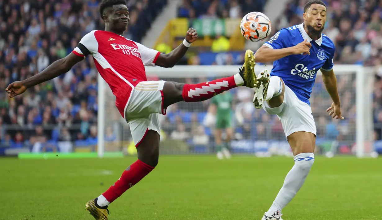 Arsenal sukses mengalahkan tuan rumah Everton dengan skor 1-0. (AP Photo/Jon Super)