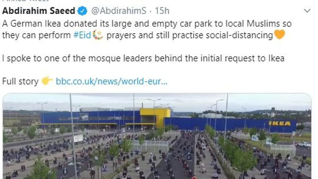 Indahnya Toleransi di Jerman, Umat Muslim Salat Id di Parkiran Ikea