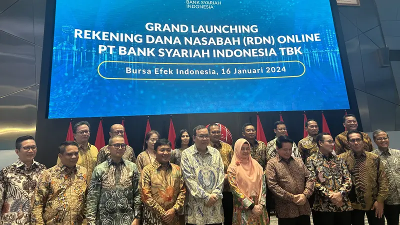 Peluncuran rekening dana nasabah (RDN) online PT Bank Syariah Indonesia Tbk, Selasa (16/1/2024). (Foto: Liputan6.com/Elga N)