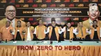 Ketua Panitia Pelaksana Pengukuhan Pengurus DPP Hanura Benny Rhamdani (keempat kanan) didampingi anggota pengurus saat konferensi pers di Jakarta, Kamis (23/1/2020). Partai Hanura akan menggelar Pengukuhan Pengurus DPP 2019-2024 pada Jumat (24/1/2020) di JCC Senayan. (merdeka.com/Iqbal S. Nugroho)