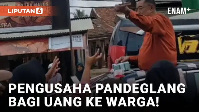 Heboh! Juragan Pandeglang Bagi-bagi Uang ke Warga dari Atas Mobil